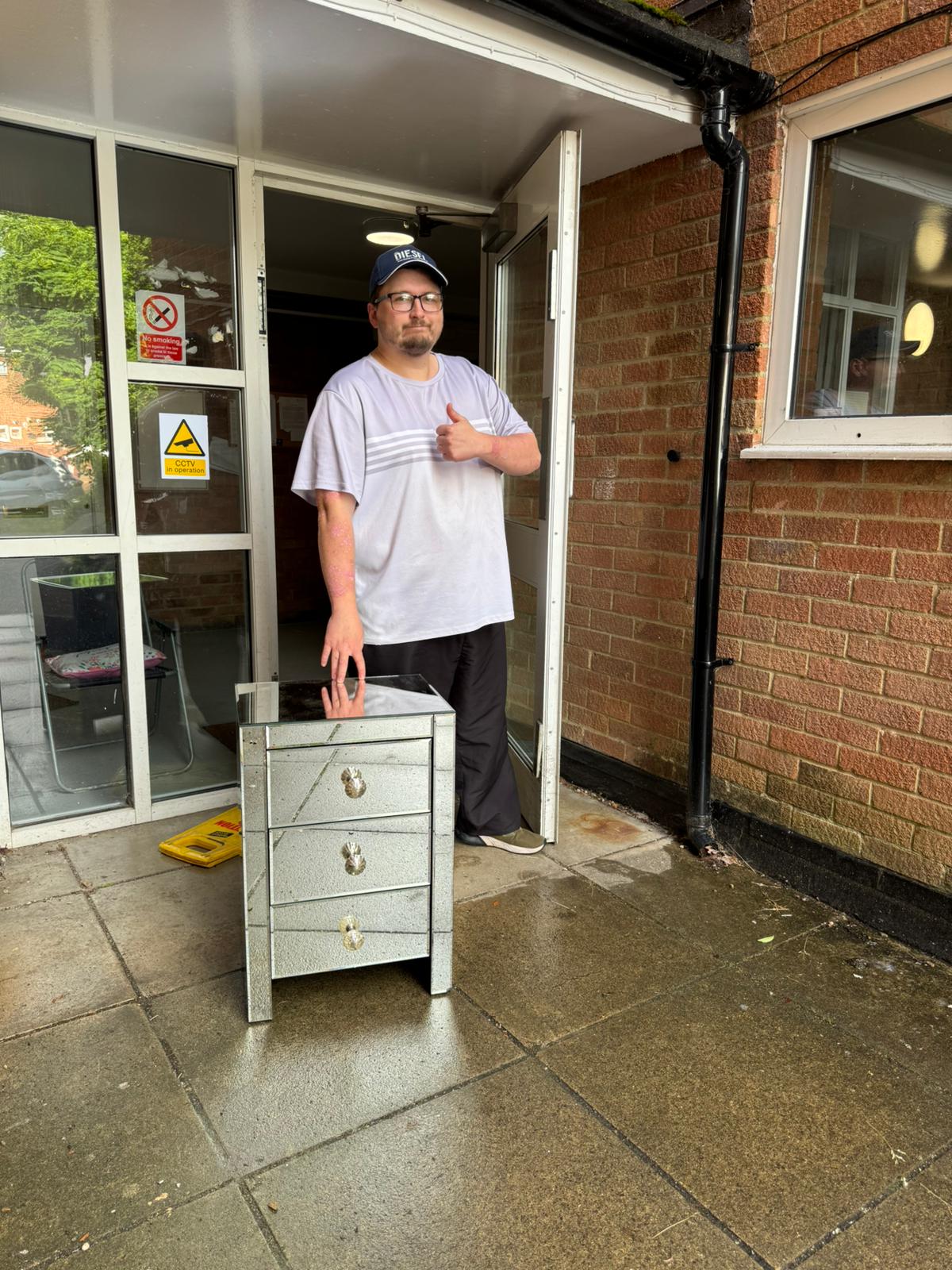 Donating functional furniture locally during clearance