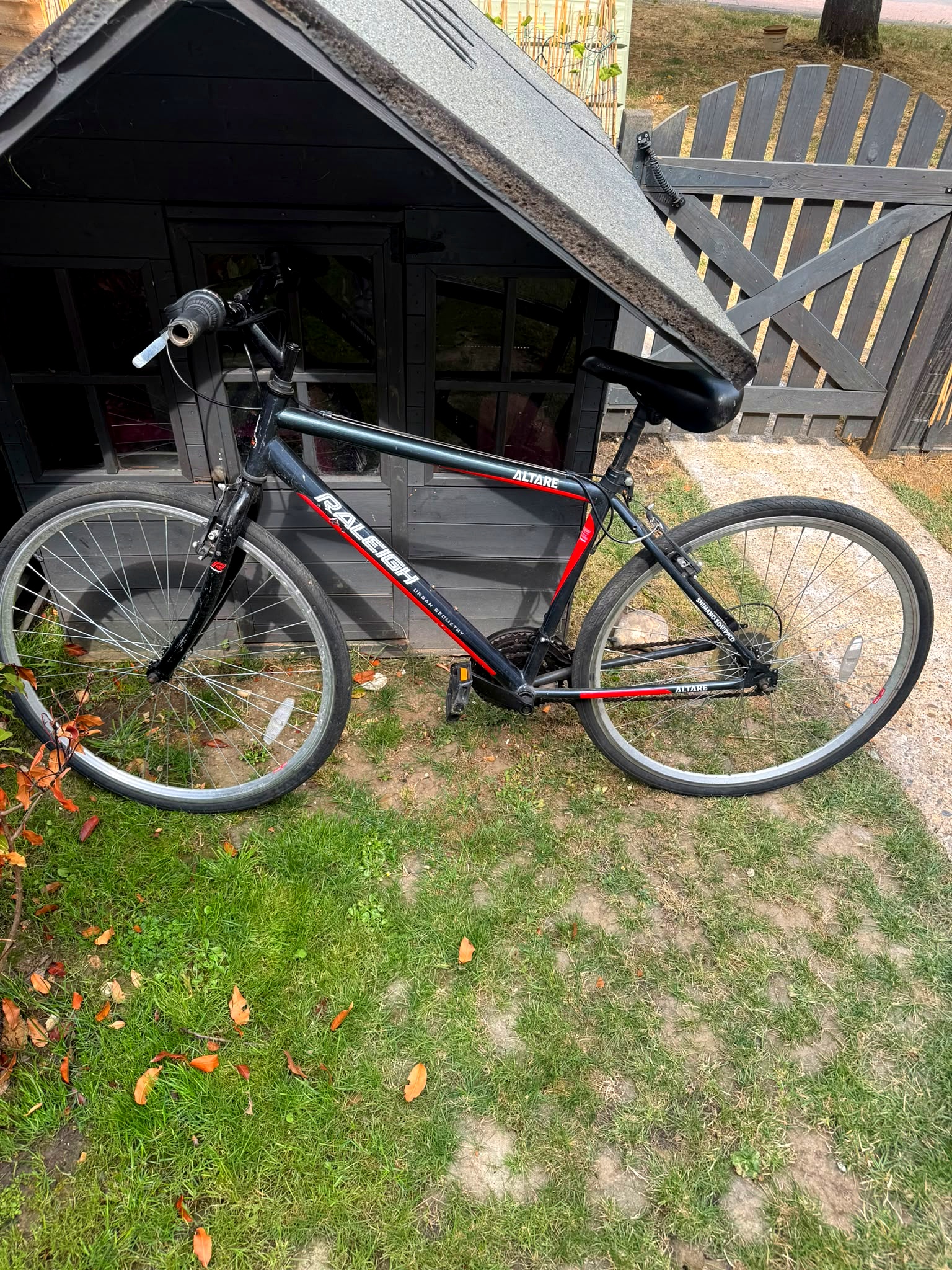 A red mountain bike