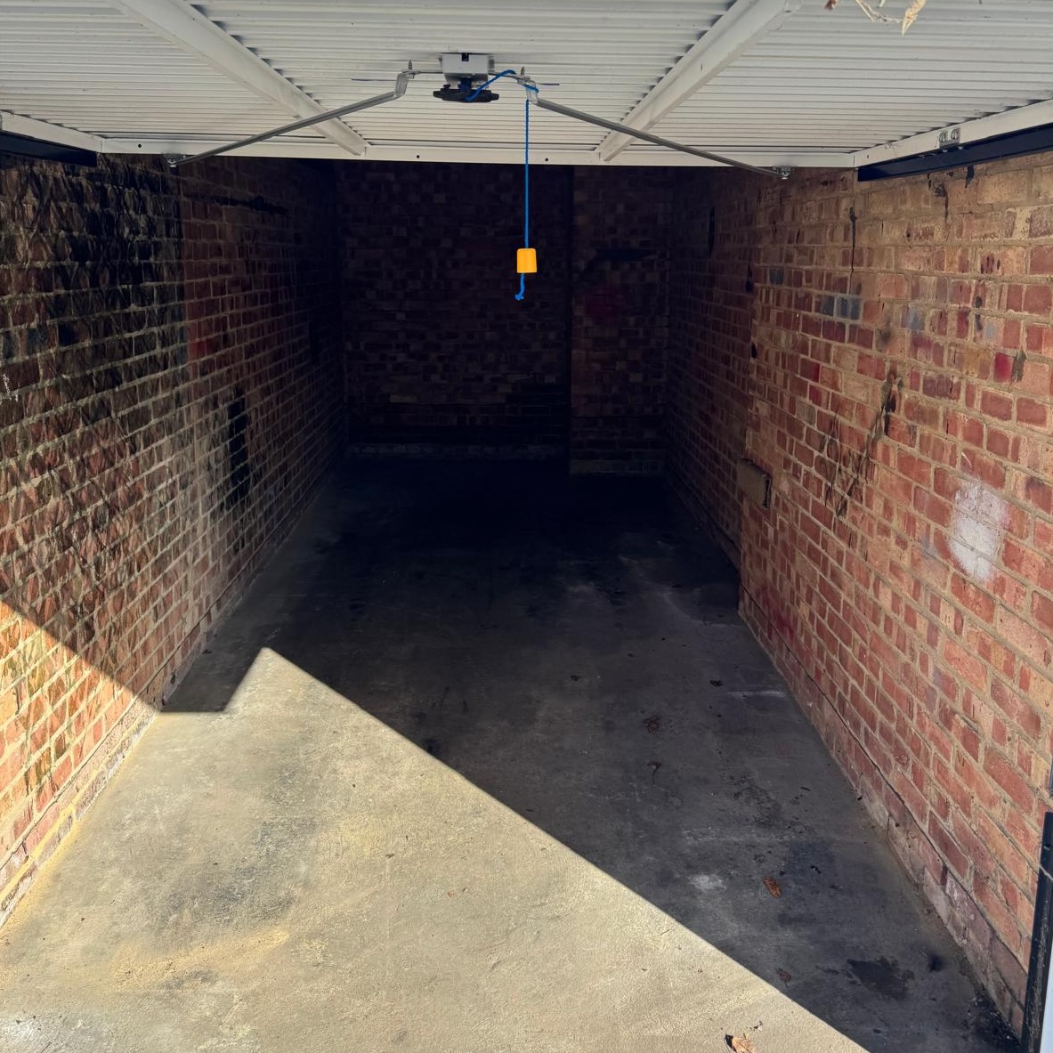 Clean and swept garage floor after clearance