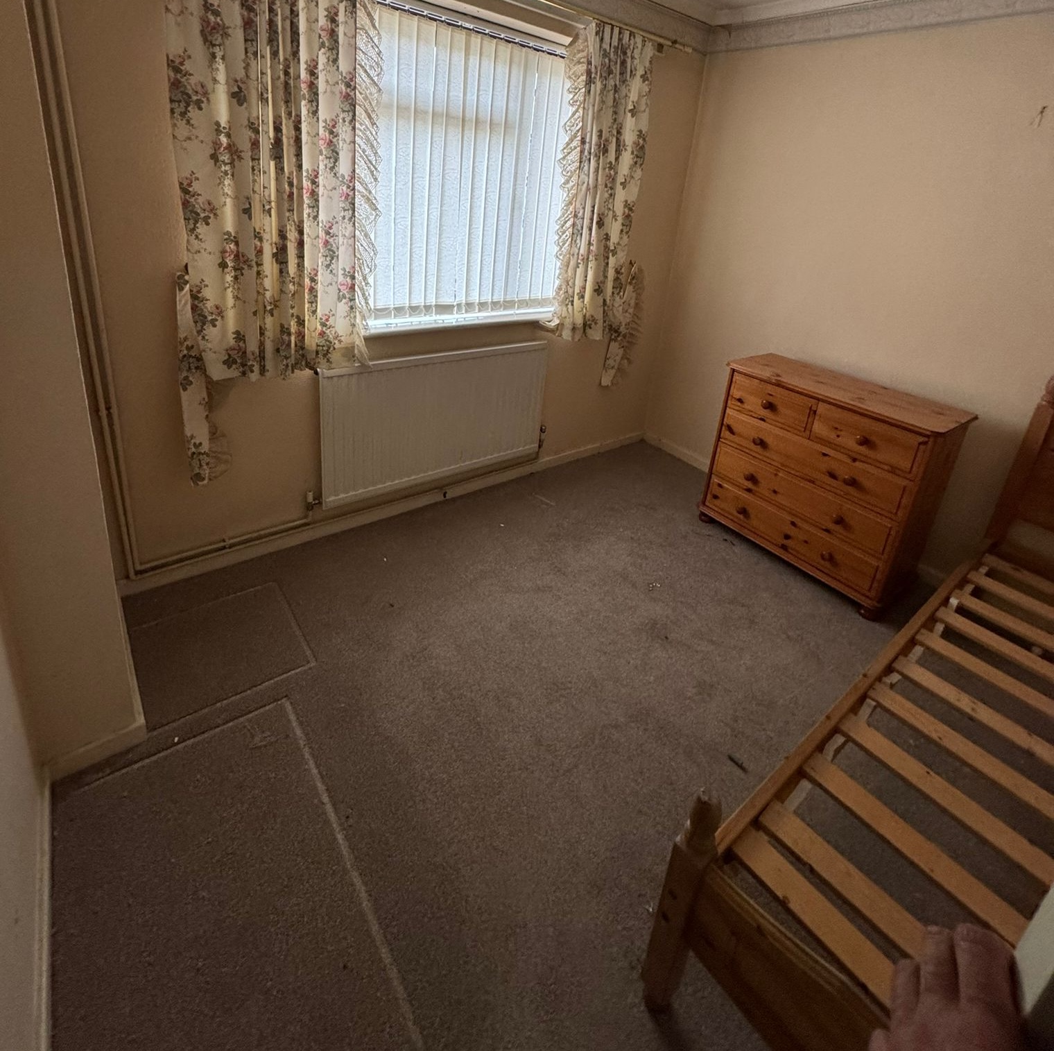 A bedroom after we cleared it out.